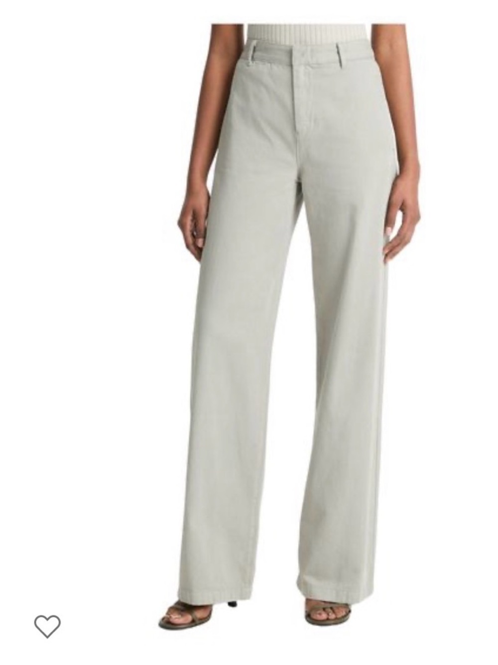 Vince sage green wide leg cotton khaki pants